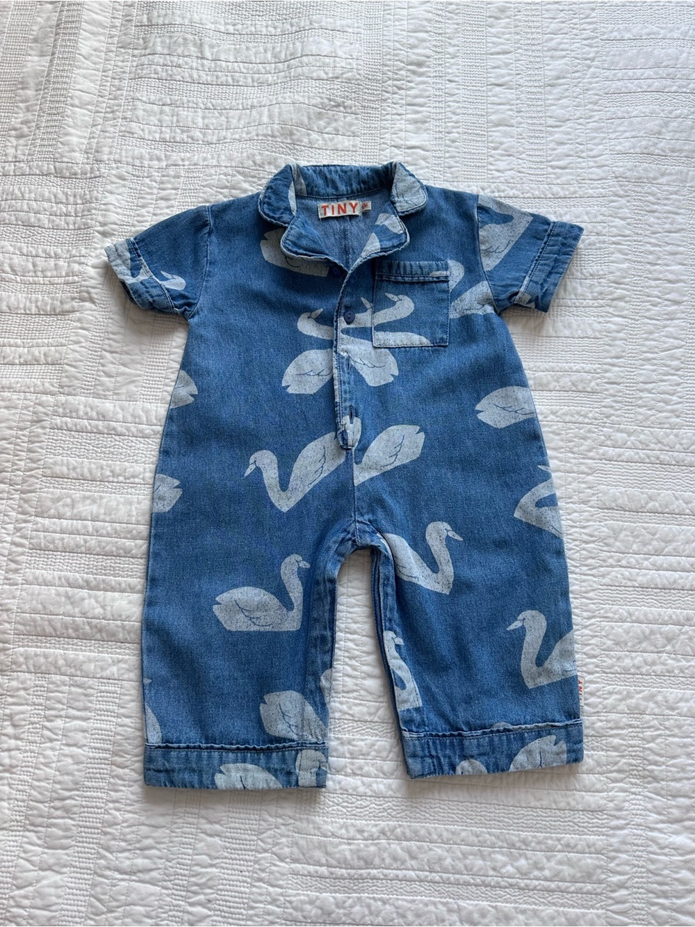 Tiny Cottons BIG SWANS BABY ONE-PIECE